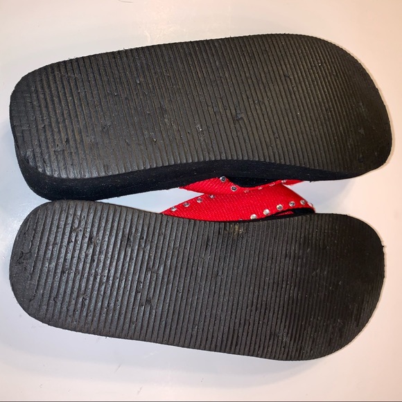 Ohio State Go Buckeyes bright red flip flops sz s - Picture 8 of 8